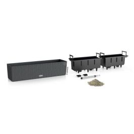 Lechuza LEC4008789156129 Jardinera Balconera Casita 80, Kit completo, Granito, 12L
