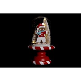 DKD Home Decor Figura de Navidad Estilo Tradicional LED de Resina Colores Blanco y Rojo Surtido 2 Unidades 13.5x13.5x23.5 cm