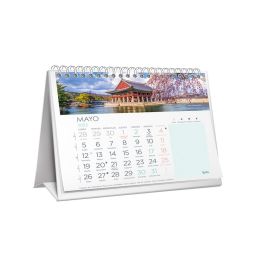 Calendario Espiral Triangular Liderpapel Imagenes 2025 14x15 cm Papel 128 gr Con Pegatinas