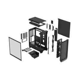Fractal Design Meshify 3 Caja de PC Midi, Negro, Vidrio Templado, Iluminación RGB, ATX, EATX, micro ATX, Mini-ITX