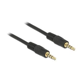 DeLOCK 83435 Cable Audio Klinke 3,5mm (ST - ST) 4 Polos Macho a Macho 1m Negro Chapado en Oro