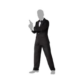 Disfraz Agente Secreto Hombre Adulto XL Traje Negro Chaqueta Pantalón Camisa