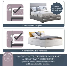 Dreambaby Barrera de Cama Nicole DRE9312742477509 - Barrera de Cama para Camas y Camas Planas, 150 cm Ancho x 50 cm Alto, Gris