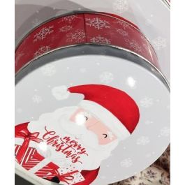 DKD Home Decor Caja de Navidad Tradicional de Metal con Diseño Papanoel Multicolor 20x20x9 cm - Pack 4 Unidades