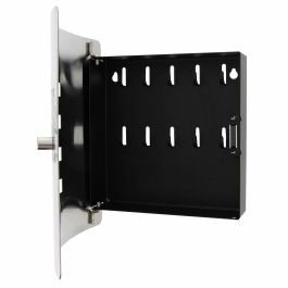 BURG-WÄCHTER 6204/10 Ni Armario para Llaves Skyline NY con Puerta Acero Inoxidable Serigrafiada y Caja Acero Galvanizado Negro Cierre Magnético Ajustable