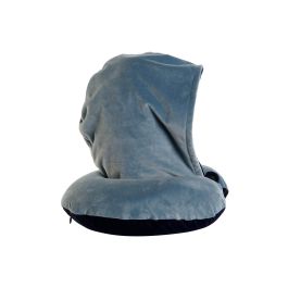DKD Home Decor Cojin de Viaje Azul Marino y Azul con Capucha de Poliester - 10 x 32 x 30 cm (4 Unidades)
