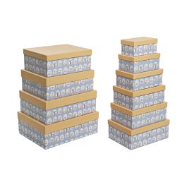 DKD Home Decor Caja Baobab Kids Azul Amarillo Carton 43.5 x 33.5 x 15.5 cm Set de 10 Precio: 33.7900002. SKU: S3038830