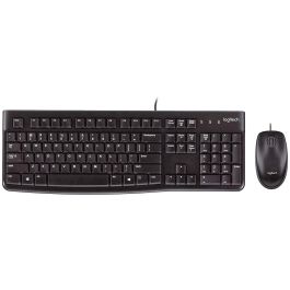 Logitech Combo Teclado Estándar + Ratón Desktop Mk120 Cable Usb Antisalpicaduras Qwerty Español Negro