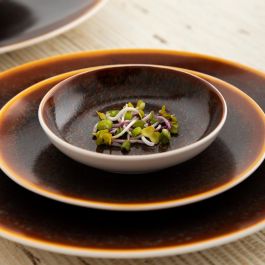 Ariane Bol Porcelana Decor 12 cm (12 Unidades) Marrón Cerámica Brillo