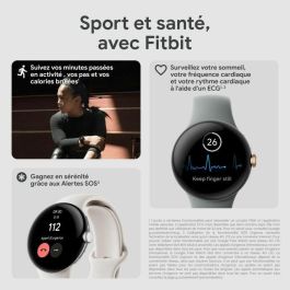 Google Pixel Watch Negro Mate 41mm Acero Inoxidable con Correa Activa Obsidiana