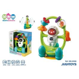 Sonajero astronauta con ventosa, luces y sonidos, gira 180º, 20x16cm - modelos surtidos
