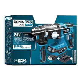 Koma Tools 20v-mp-k Martillo Percutor 20V Kit con 1 Batería 4.0Ah y Cargador, SDS+, 1.8J, 3 Funciones, Hormigón 20mm, 3 Brocas SDS