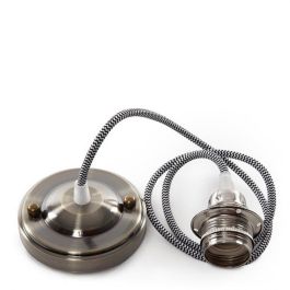 Pendel E27 Cable de Tela 1m x 0.75mm con Rosetón y Portalámparas Metálico, Lámpara Colgante Techo - SC-MPL008 Precio: 7.49999987. SKU: B1CW7BCPJE