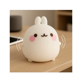 Wondee Altavoz Bluetooth Molang Inalámbrico con Micrófono y Manos Libres, Diseño Encantador para Mujeres y Niñas, Conexión Jack 3.5mm