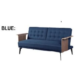 DKD Home Decor Sofá Cama Urban Azul Marrón Negro Poliéster, Metal y Eucalipto, Desmontable, 203x87x81 cm Precio: 398.50000003. SKU: S3033490