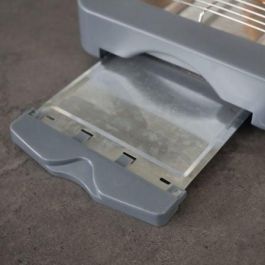 Grunkel TSP-G2 Tostador Plano 600W para 4 Rebanadas, Temporizador de 6 Niveles, Bandeja Recogemigas, Azul y Plata