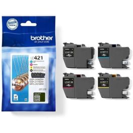 BROTHER Pack de 4 cartuchos de tinta negro, cian, magenta y amarillo LC421VAL para DCP-J1050DW / DCP