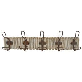 DKD Home Decor Perchero de Pared Colonial de Madera de Mango y Hierro, 5 Colgadores, Acabado Decapé, Color Natural, 61x10x21 cm Precio: 31.50000018. SKU: S3040237