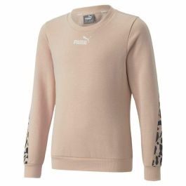 Sudadera sin Capucha Niña Puma Alpha Crew Neck Beige Leopardo Rosa