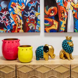 Figura Decorativa Alexandra House Living Dorado León
