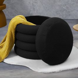 Home Deco Factory Puf Almacenaje Atom Negro d.37 cm h.42 cm