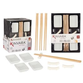 Set Sushi Blanco 12 Piezas Kinvara - Porcelana y Bambú 27.5x2.5x20.5 cm (12 Unidades) Precio: 98.68999943. SKU: B1CTGSTPE8