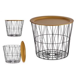 Mesa Central Mediana Giftdecor 52x40x52 cm, Metal, Negro/Oro (4 Unidades) Precio: 172.49999943. SKU: S3609716