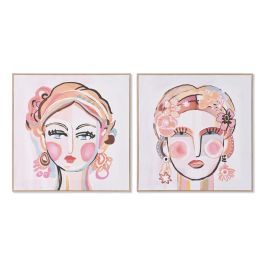 DKD Home Decor Cuadro Abstracto Lienzo Blanco Multicolor 50 x 50 x 2.5 cm (6 Unidades) Precio: 42.89000001. SKU: B18NY9ESGX