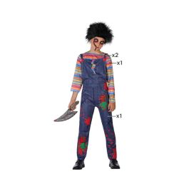 Disfraz de Muñeco Sangriento Infantil 3-4 Años Halloween - Camiseta con Peto, Pantalón y Tirantes para Niño Disfraz de Muñeco Sangriento Infantil 3-4 Años Halloween - Camiseta con Peto, Pantalón y Tirantes para Niño