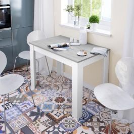 Cloe AUC1746465283718 Mesa de Comedor Rectangular Blanco Artik / Hormigón 109 x 67 x 78 cm