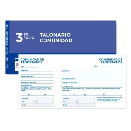 Talonario Liderpapel Comunidad Tres En Folio 106 Con Iva 10 unidades Precio: 14.2659005082. SKU: B14VDF68ZS