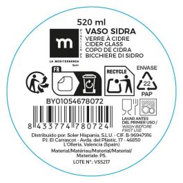 Inde Vaso de Sidra de Plástico PS La Mediterránea 520 ml (12 Unidades)