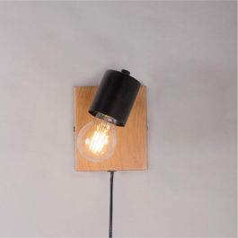 Sato SKD-W1022 Aplique de Pared de Madera y Metal, Lámpara de Lectura para Dormitorio con Casquillo E27, Diseño Moderno y Versátil