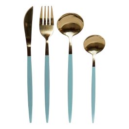 Juego de Cubiertos DKD Home Decor Verde Dorado Acero Inoxidable 1,5 x 0,5 x 22,3 cm 16 Piezas Precio: 24.89000008. SKU: B1DG69L24L
