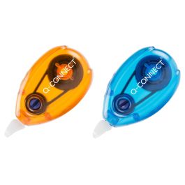 Corrector Q-Connect Cinta Blanco 5 mm X 6 Mt Blister 2 Unidades Azul Y Naranja 12 unidades