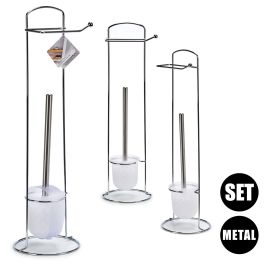 Escobillero Portarrollos Metal Plata Berilo 16.5x59x16.5 cm (6 Unidades) Escobillero Portarrollos Metal Plata Berilo 16.5x59x16.5 cm (6 Unidades)