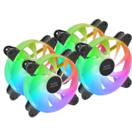 Mars Gaming MF-4A - Pack de 4 Ventiladores de PC 120mm ARGB, Iluminación 360° Sin Marco, Color Negro, 1000 RPM, 14 dB, Conector 5V 3-pin, Control RGB Sincronizable Precio: 23.7644. SKU: B16VSKDFRN