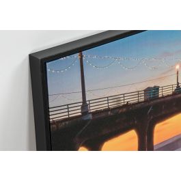 DKD Home Decor Cuadro Decorativo Mural Puesta de Sol Mediterráneo Multicolor de Lienzo con Marco PS 140x45x3.5 cm (Set de 2 Unidades)