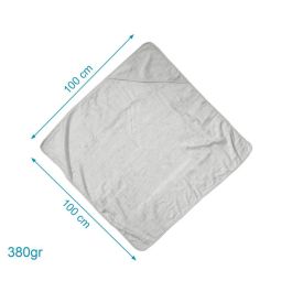 KioKids Toalla de Baño Bebé Bambú 100% Suave con Capucha 100x100 cm Gris para Piel Sensible Certificado OEKOTEX +0 Meses