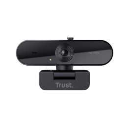 Trust 24734 Webcam Full HD 1080p 30 FPS con Micrófono, Lente Cristal, Enfoque Fijo, Filtro Privacidad y Soporte Universal