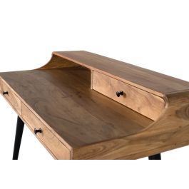 GINER Y COLOMER Escritorio de Acacia y Metal 115x60x90 cm con 3 Cajones