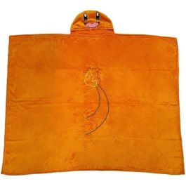 Pokemon AAANH58522 Manta con capucha 3D Charmander Ultra suave 120 x 150 cm Colorida