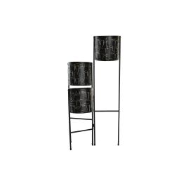 DKD Home Decor Macetero Moderno Negro Dorado Metal 22 x 22 x 93 cm