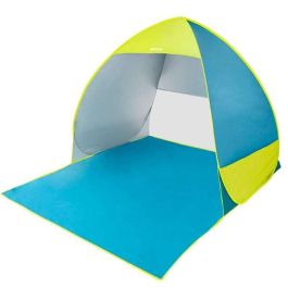 Tienda playa pop up 160x140x110 poliester uv50 color azul/verde