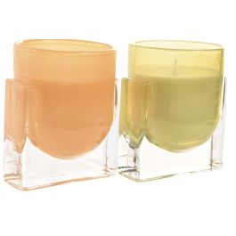 DKD Home Decor Vela Moderna de Cera y Cristal Verde Camel 7 x 10 x 8 cm (Paquete de 6 unidades)