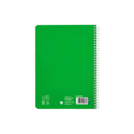 Liderpapel Cuaderno Espiral A5 Pautaguía Tapa Blanda 40 Hojas 75gr Cuadro Pautado 4mm Verde