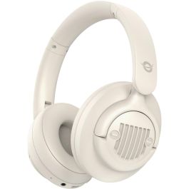 Conceptronic Auriculares Inalámbricos ALVAH02C Bluetooth 5.4 con ANC, Color Crema, Compatible con Dispositivos Bluetooth y 3.5mm