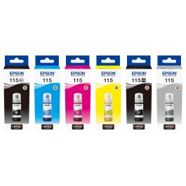 Epson Tinta Original EcoTank 115 Negro 70 ml - Cartucho de Recarga para Impresoras EcoTank L8160 y L8180