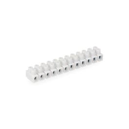 Regleta de conexion de 2.5 mm a 4 mm , 12 conectores, homologada, blanca (envasada)