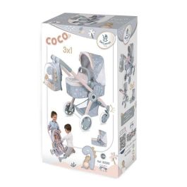 Coche de muñeca 3x1 plegable coco con mochila para muñecas de hasta 48 cm 41x62x70 cm Coche de muñeca 3x1 plegable coco con mochila para muñecas de hasta 48 cm 41x62x70 cm